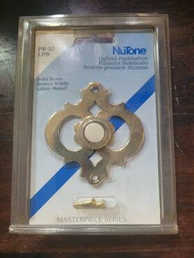 Pb-32-lpb Nutone Pb-32lpb Lighted Pushbutton Doorbell Solid Brass