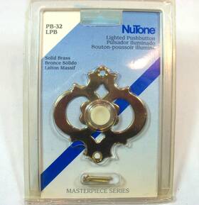 Pb-32 Nutone Vintage Doorbell Push Button - Masterpiece Series Nos Usa