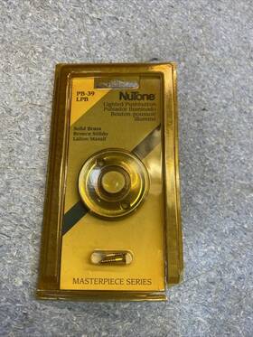 Pb-39 Nutone 1970s Vintage Lpb Lighted Pushbutton Doorbell Brass New Nib