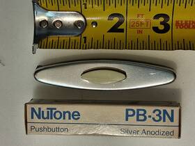 Nutone Pb-3n Vintage Pb3n Silver Anodized Doorbell Pushbutton