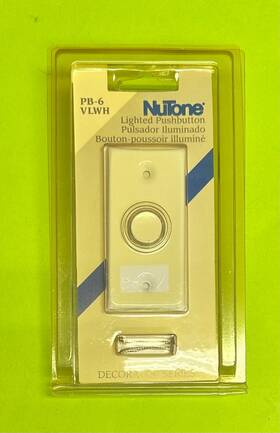 Pb-6vlwh Nutone Classic Style Lighted Doorbell Push Button Economy White