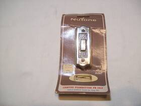 Pb-19lv Nutone Pb19lv Vtg Lighted Pushbutton Door Bell Chime Gold Tone And Baked Acrylic