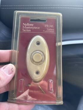 Pb-34l Nutone Pb34l Vtg Masterpiece Series Lighted Pushbutton Doorbell Model Ceramic