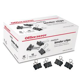 01711 Office Depot Binder Clips By The Gross Medium 1 1/4 Inch Box Of True Black