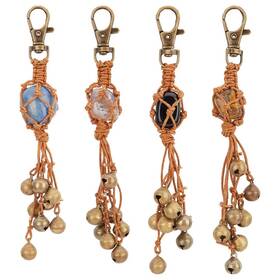 Hjew-ph01540-us13 Olycraft 8pcs Witch Bells For Door With Natural Gemstone Keycha Inch