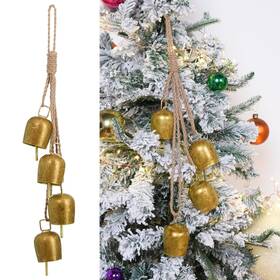 Ot-4ld-dx-js Ontoty Christmas Gold Bells Set Vintage Hanging 1 Pack Antique