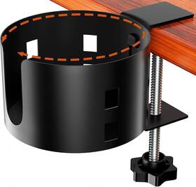 Oku-us-062 Ookuu Upgraded Large Desk Cup Holder Clamp 1 Pack 3.95 Inch Black