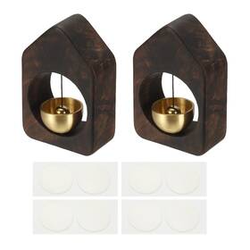 Pta250718tt001473 Patikil 2 Set Shopkeepers Bell Wood Door Chime Magnetic Hanging Jingle
