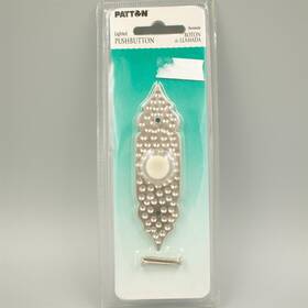Patton 030315046721 Vintage Lighted Pushbutton Door Bell Hammered Metal 1990s