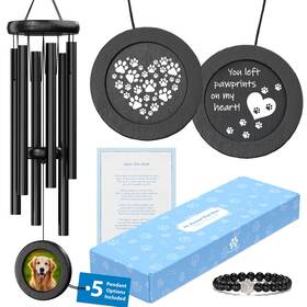 Pawceptive 392000181731 Dog Memorial Wind Chime 28 Inch With 5 Pendant Designs And Comforting Pet Loss Eb