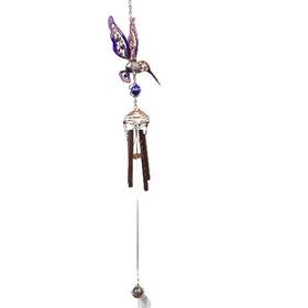 Ss-g-99283 Paykoc Imports Stealstreet Wind Chime Copper And Gem Hummingbird Garden Decoration