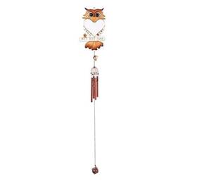 Ss-g-99369 Paykoc Imports Stealstreet Perched Brown Owl Copper Toned Wildlife Wind Chime 22