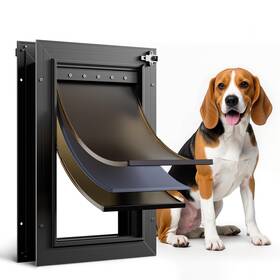 Fkdd3 Petcoming Dog Door For All Aluminum 3 Flaps Medium Doggy Doggie Cat Bl