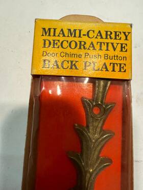 M-111 Philip Carey Miami-carey Decorative Door Chime Push Button Back Plate