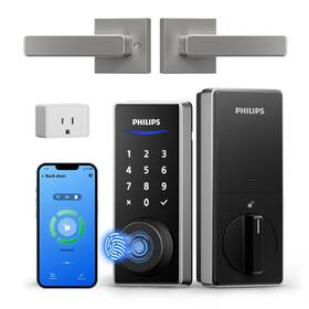 1hbg-l-sn Philips Wifi Smart Lock With Handle Fingerprint Keyless Entry Door