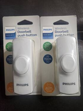 Des4110r Philips Des4110r/27 Wireless Doorbell Push Button 150 Ft White Lot Of 2