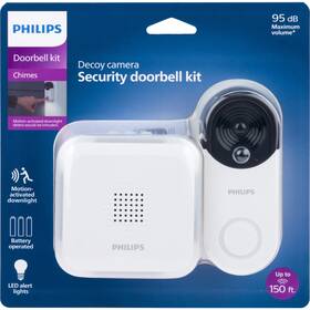 Des6572wb37 Philips Wireless Security Doorbell Kit Chime Decoy Camera Motion Light