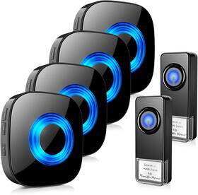 Physen 445043392317 Wireless Doorbell For Home Apartments Businesses Waterproof Door Chime Kit Led