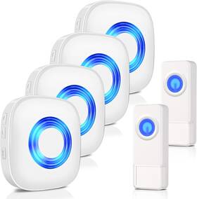 Physen 705353988271 Wireless Doorbell Waterproof Door Bell Chime Kit Operating At 1300-ft Ra