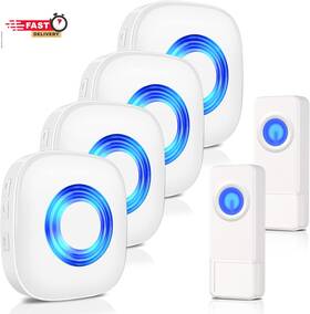 Physen 744110707113 Wireless Doorbell Waterproof Door Bell Chime Kit Operating At 1300-ft Ra