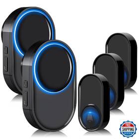 B0crz191mt Physen Wireless Doorbell Kit - 3 Push Buttons 2 Receivers 1300ft Range 58 Chi