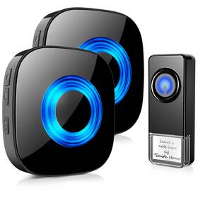 Cwn-1t2-us-b Physen Wireless Doorbell With 2 Receivers Waterproof Door Bells And Chimes
