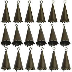 Pu277 Pinenjoy 18pcs Vintage Witch Bells With Floral Border Small Bronze
