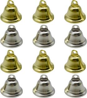 Pu279 Pinenjoy 12pcs Vintage Copper Bells 1.7 X 1.5 Inch Mini Gold And Silver Craft Bell