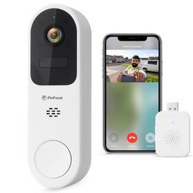Pinfocal 655887707223 2k Wireless Video Doorbell Camera With Chime 180-day Battery Life Front Doo