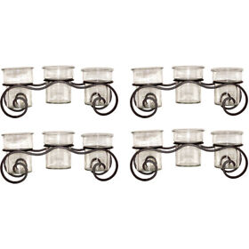 770197-s4 Pomeroy 770197 S4 Triple Planters Clear Rustic Garden Item