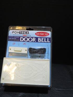 Pomtrex 037005148901 Vtg Musical Doorbell Battery Push Button Nib