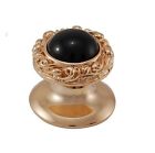 K1148 Pull Designs Knob Onyx Gold Liscio Vicenza Polished Black -pg