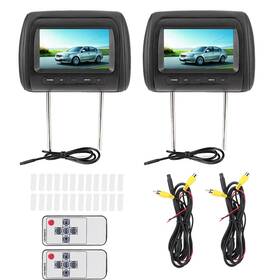 Qiilugnah2sedgp Qiilu Dual Headrest Screen-2pcs 7 In Wireless Control Adjustable Lcd Video