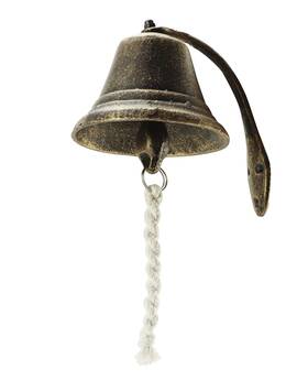 Qs30057 Qwork Vintage Cast Iron Doorbell Dinner Bell Red Copper Hanging Retro