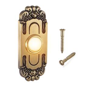 Dzym9m24 Ranervz Vintage Heavy Duty Metal Lighted Doorbell Push Button 3.15inch Bronze Rectan