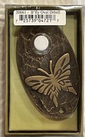 Rare Vintage Spi Butterfly Doorbell Solid Brass Insect Bug Moth Cottage Decor