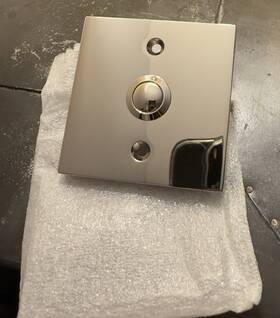 C2537 Rejuvenation Rh Hardware Doorbell Button Polished Nickel Square West Slope
