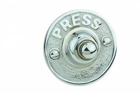 Renovators Supply Manufacturing 096962372316 Wired Doorbell Button - Round Brass Vintage Push W
