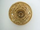 111010 Reproduction. Scroll Solid Brass Button Doorbell