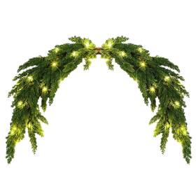 Zuu1926 Riceshoot 47ftft Real Touch Artificial Cedar Christmas Swags For Front Door Wit