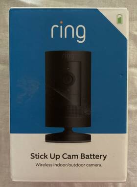 53-034299 Ring Outdoor Stick Up Cam 1080p Wireless Security Camera Battery - Black