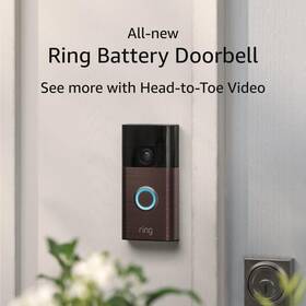 Ring 711181109160 Battery Doorbell Now With 66% More Coverage Head-to-toe Video Live View
