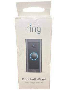 Ring 840080557021 Video Camera Doorbell Wired Black Home Security Electronic Defense Surveil