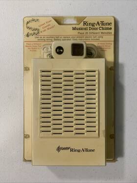 Ring A Tune 091523000011 New Ring-a-tune Musical Electronic Door Chime White 25 Melodies Battery Power