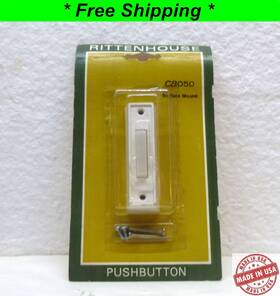 C8050 Rittenhouse Vintage Doorbell Push Button Wired White Flush Mount New Old Stock