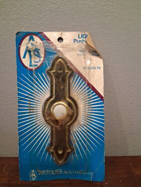 C8084 Rittenhouse Vintage Artolier By Wired Gold Tone Push Button Doorbell