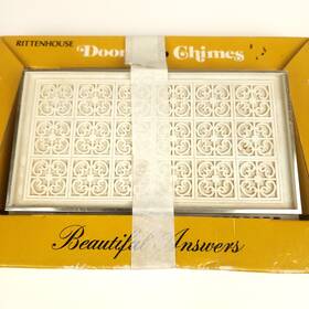 C82295 Rittenhouse Nos Vintage Mcm Electric Doorbell Door Chimes Ivory White Silver