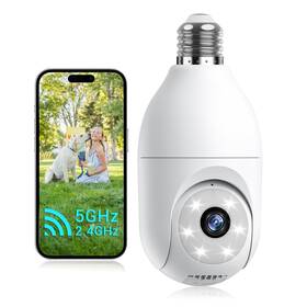 Ty-dp04 Rocktone Light Bulb Security Camera Wireless Outdoor Indoor 5g&2.4g Wifi Cam