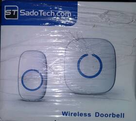 X000wuajct Sadotech Wireless Doorbell Model C Blue White Round Button Rectangle Shape