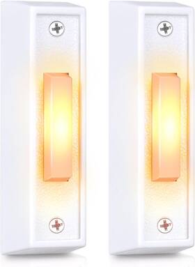 Saillong 445025545526 2 Pcs Lighted Doorbell Button Wired Door Bell Push Buttons Led Ch